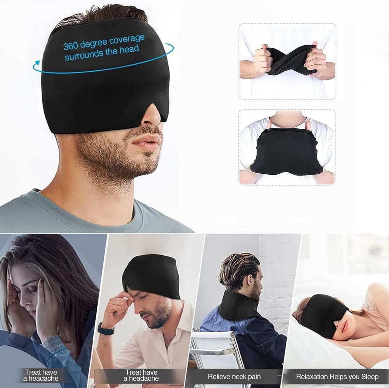 GORRO PARA ALIVIAR LA MIGRAÑA Y EL DOLOR DE CABEZA